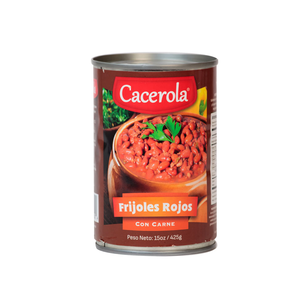 Frijoles Enteros Rojos Con Carne Cacerola Lata