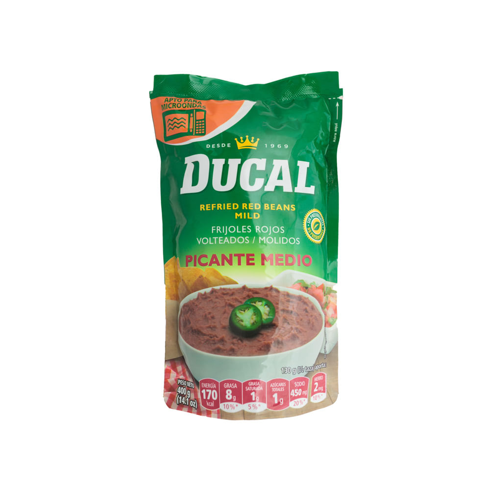 Frijoles Volteados Rojos Picante Medio Ducal Doypack