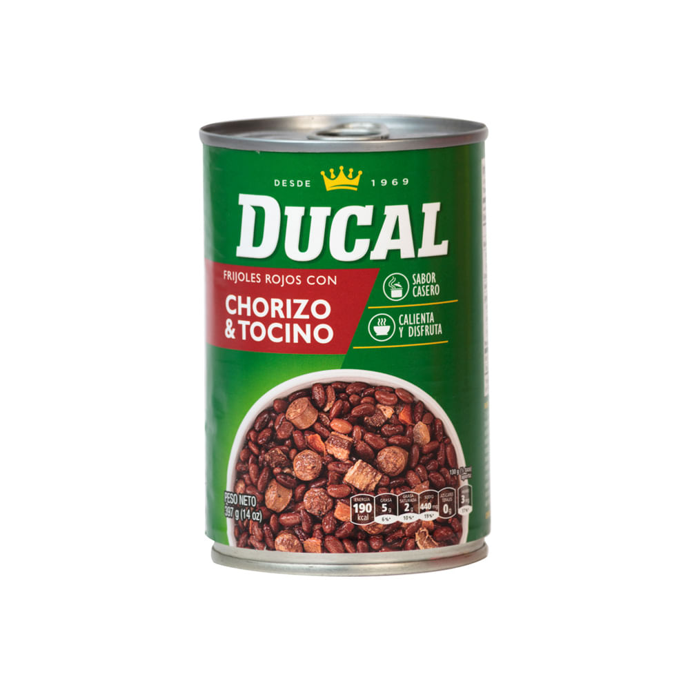 Frijoles Enteros Rojos Chorizo Y Tocino Ducal