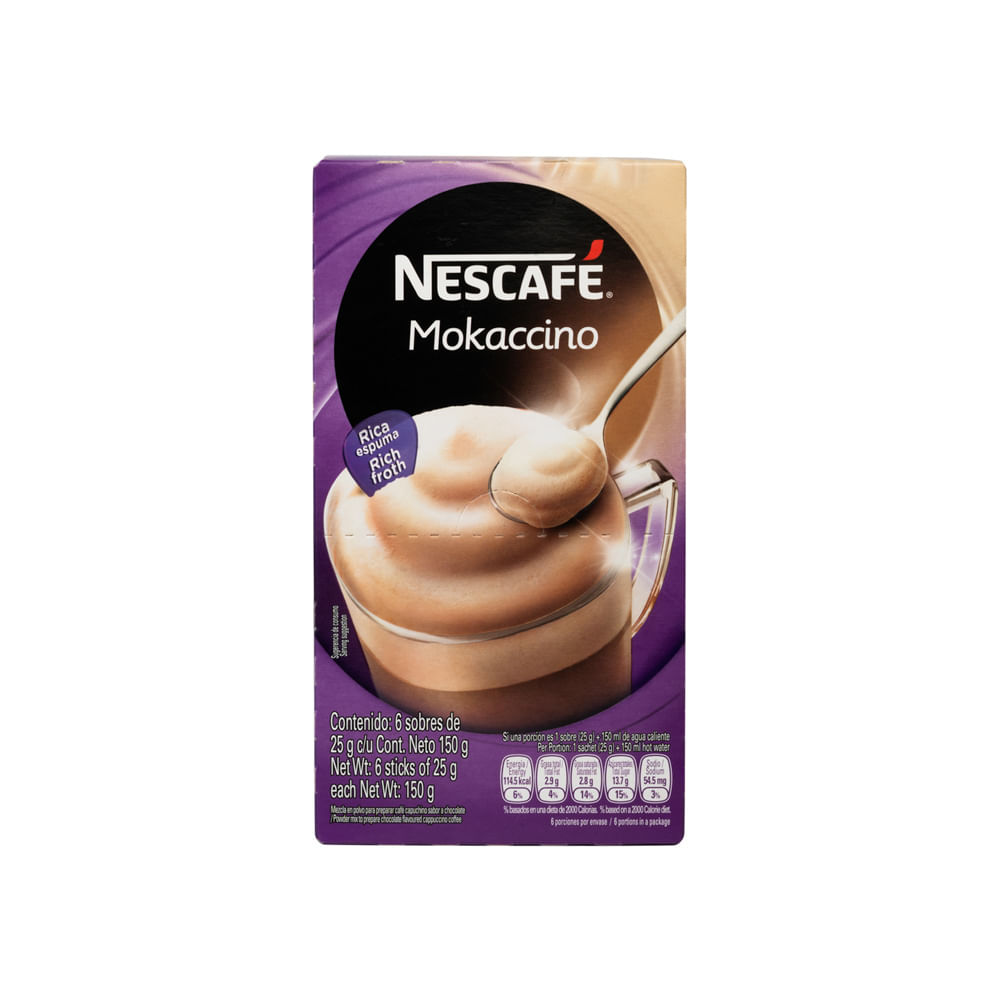 Café Instantáneo Mokaccino Nescafé 6 Sobres