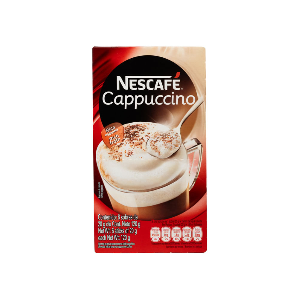 Café Instantáneo Cappuccino Nescafé 6 Sobres