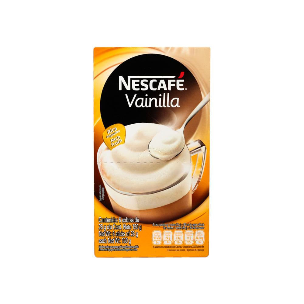 Café Instantáneo Capuccino Vainilla Nescafé 6 Sobres