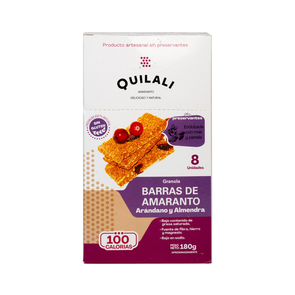 Barras Cereal Arándano Almendra Quilali