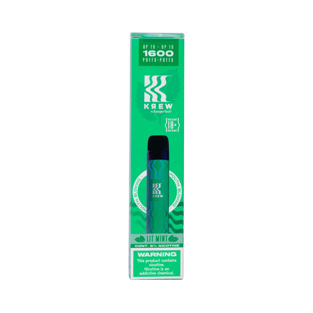 Cigarro Electrónico Lit Mint Krew 1600 Puffs