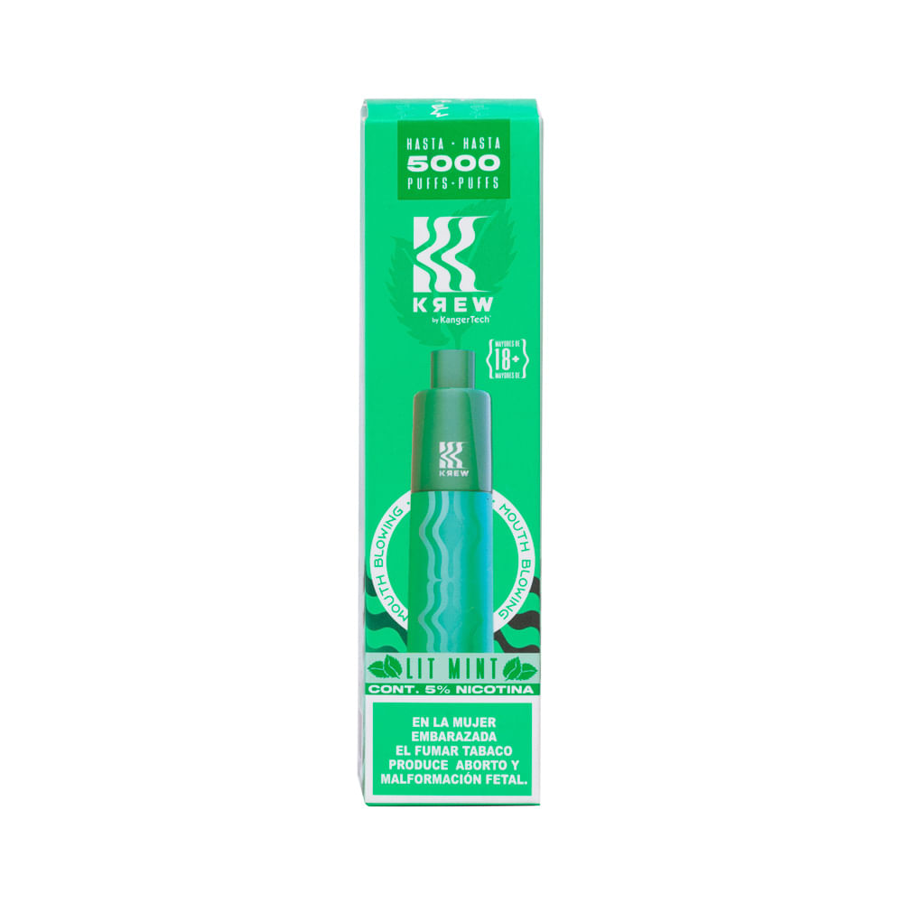 Cigarro Electrónico Lit Mint Krew 5000 Puffs
