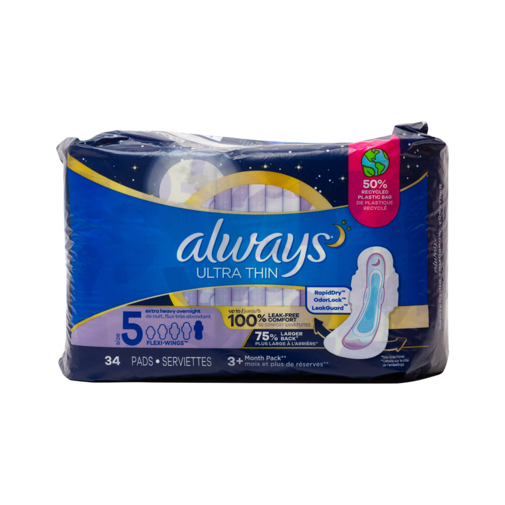 Toalla Femenina Ultra Thin Overnight Talla 5 Always