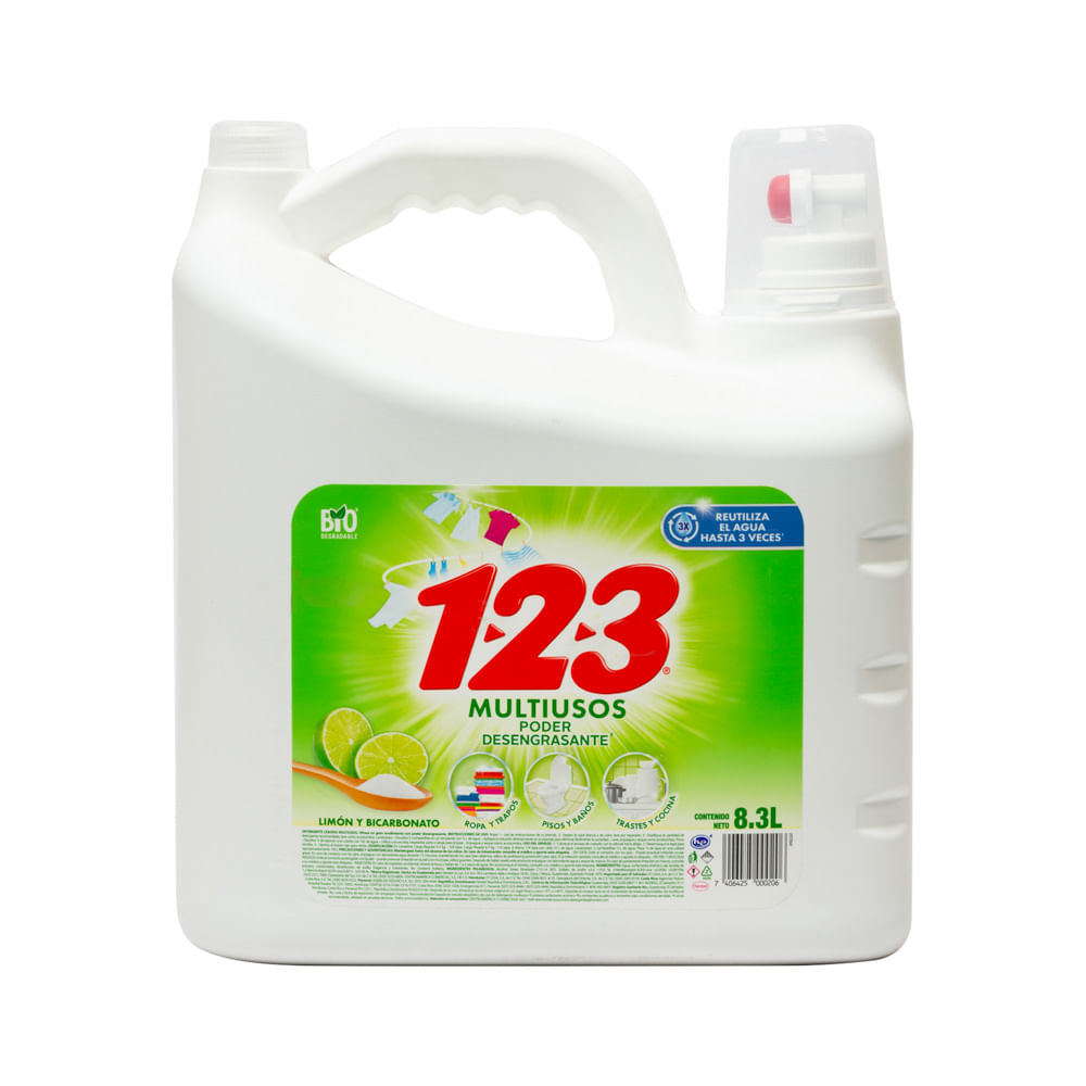 Detergente Líquido Limón Bicarbonato 1-2-3