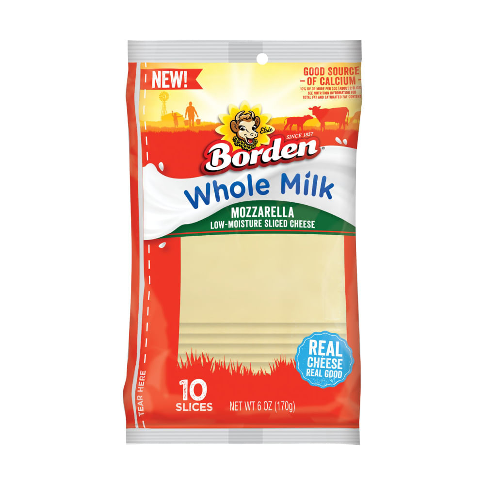 Queso Mozzarella Whole Milk Rodajado Borden