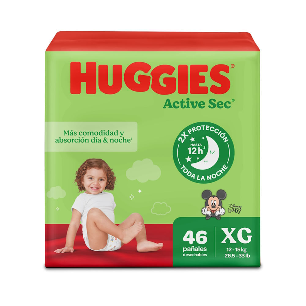 Pañal Desechable Talla XG/4 Active Sec Huggies