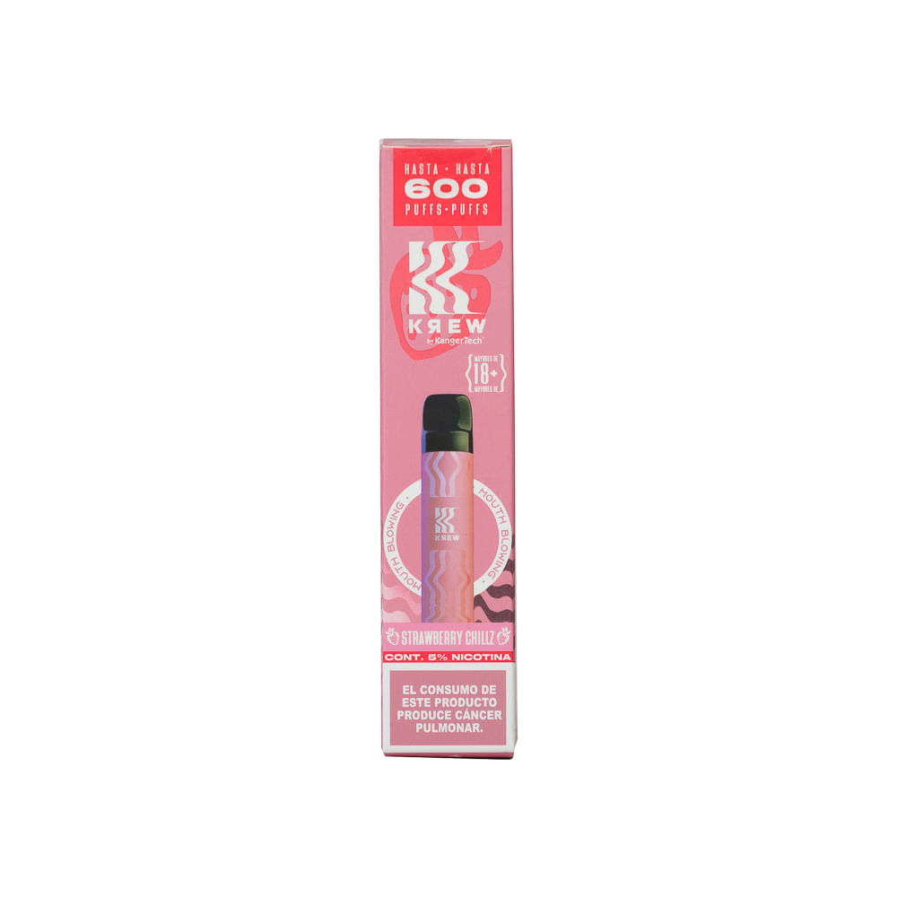 Cigarro Electrónico Strawberry Chillz Krew 600 Puffs