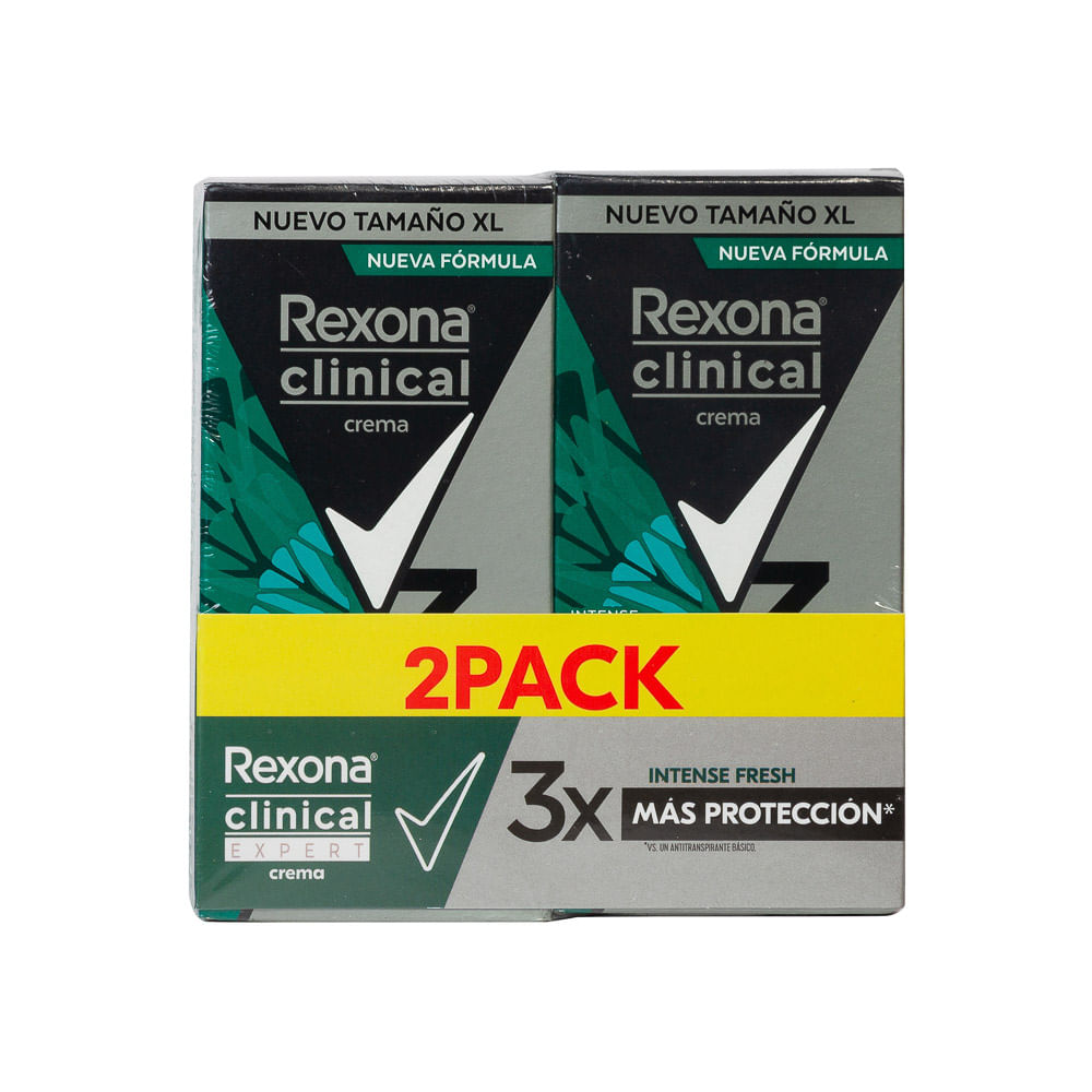 Desodorante Hombre Clinical Intense Fresh Rexona Barra 2 Pack