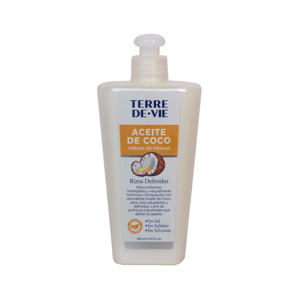 Crema Peinar Rizos Definidos Aceite Coco Terre De Vie