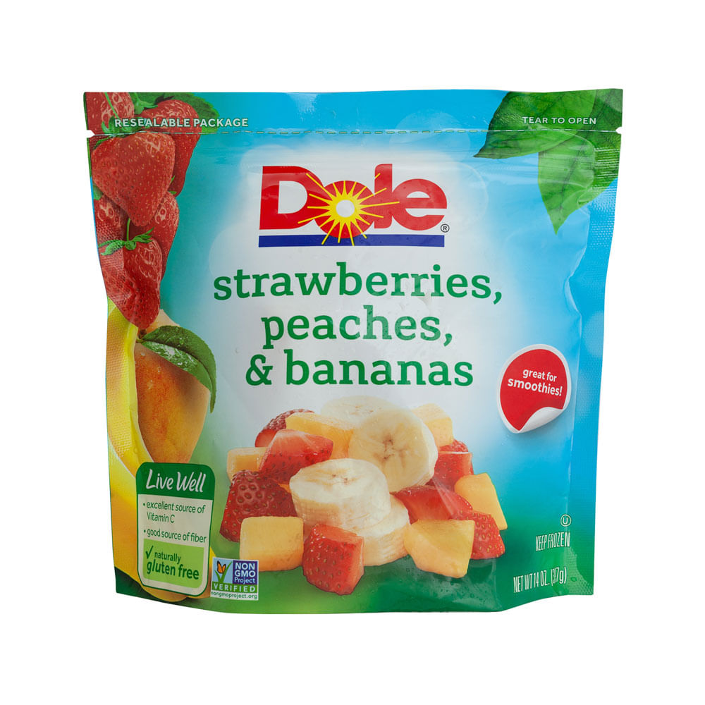 Fresas Duraznos Y Bananos Congelados Dole