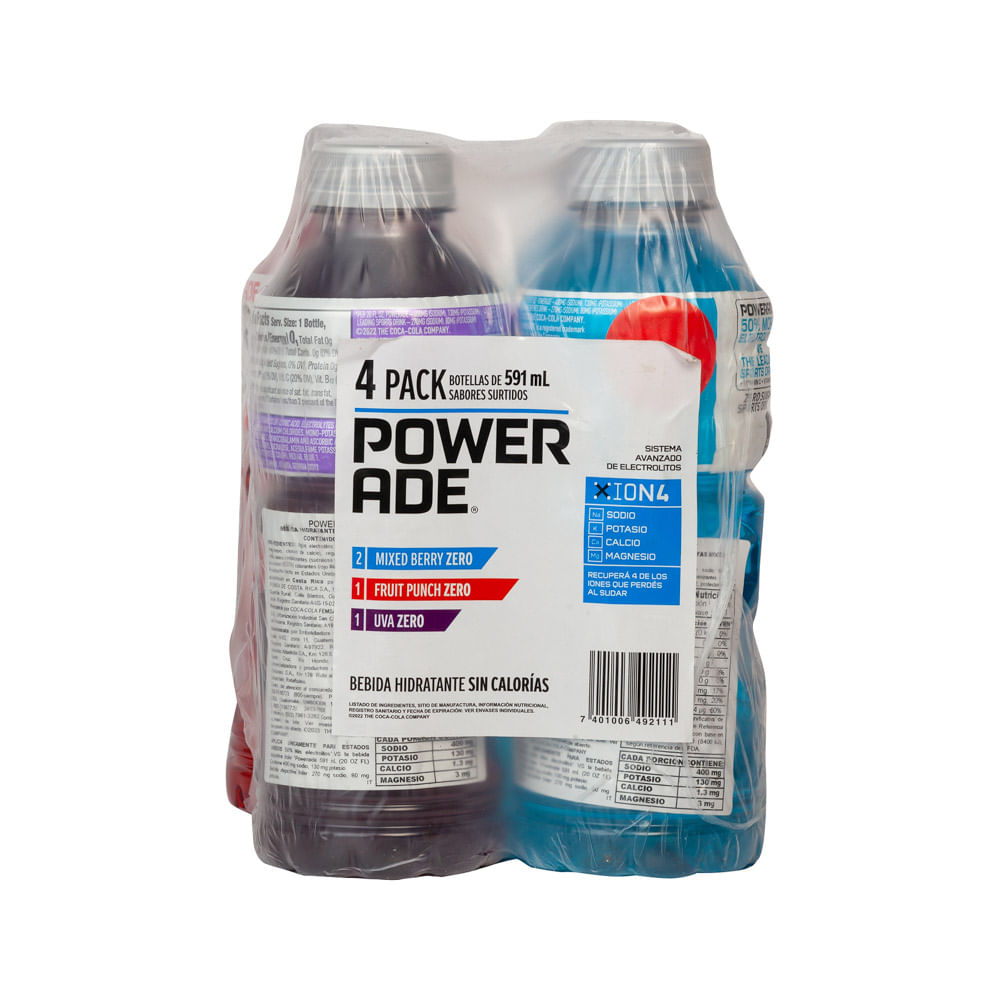Powerade Zero Variedad 4 Pack