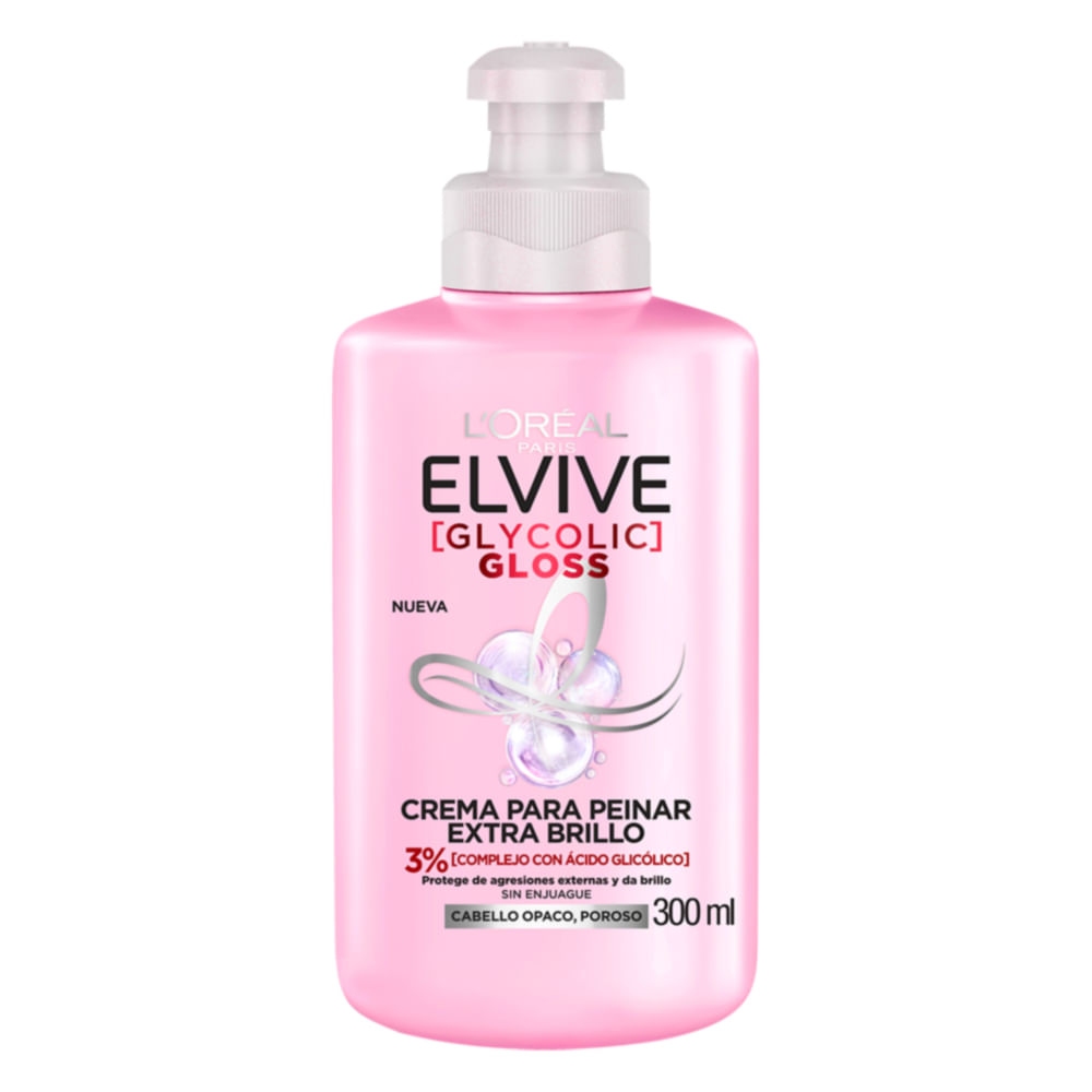 Crema Peinar Glycolic Gloss Brillo Elvive