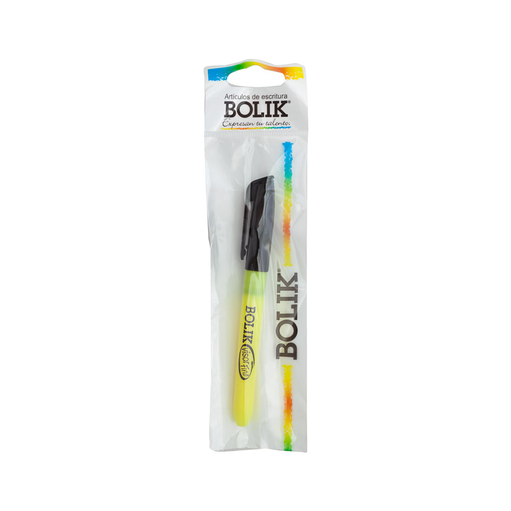 Resaltador Fino Amarillo Bolik