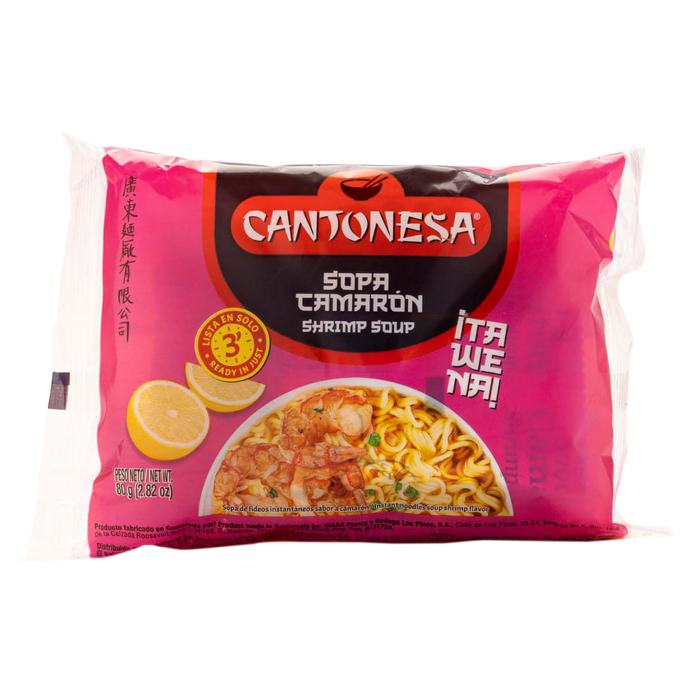 Sopa Instantánea Camarón Cantonesa Bolsa