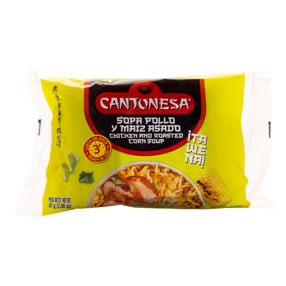Sopa Instantánea Pollo Maíz Cantonesa