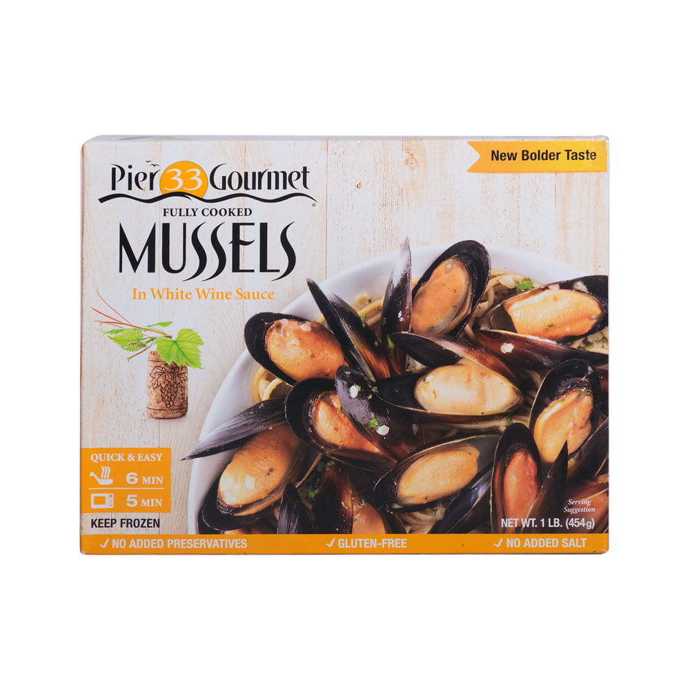 Mejillones All White Wine Sauce Pier 33 Gourmet