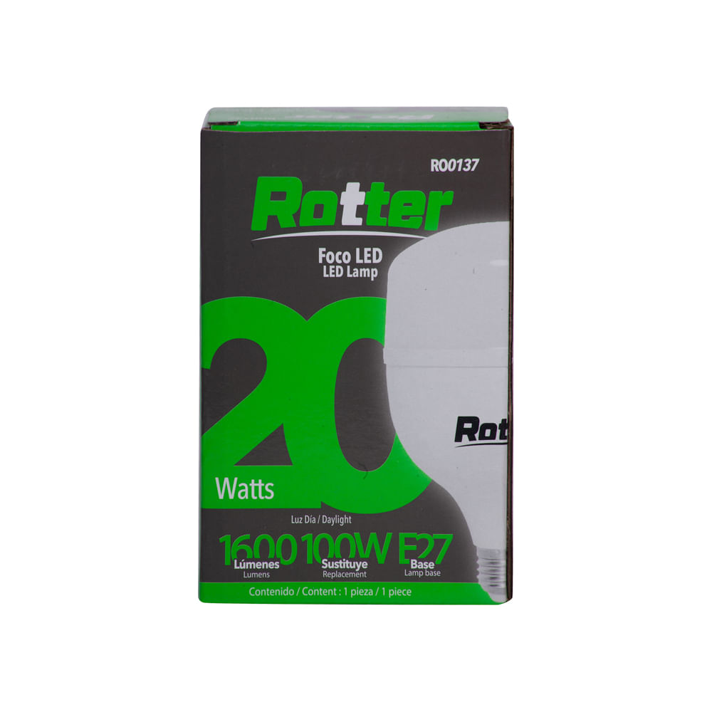 Foco Led 20W Luz Día Tipo Globo Fulgre