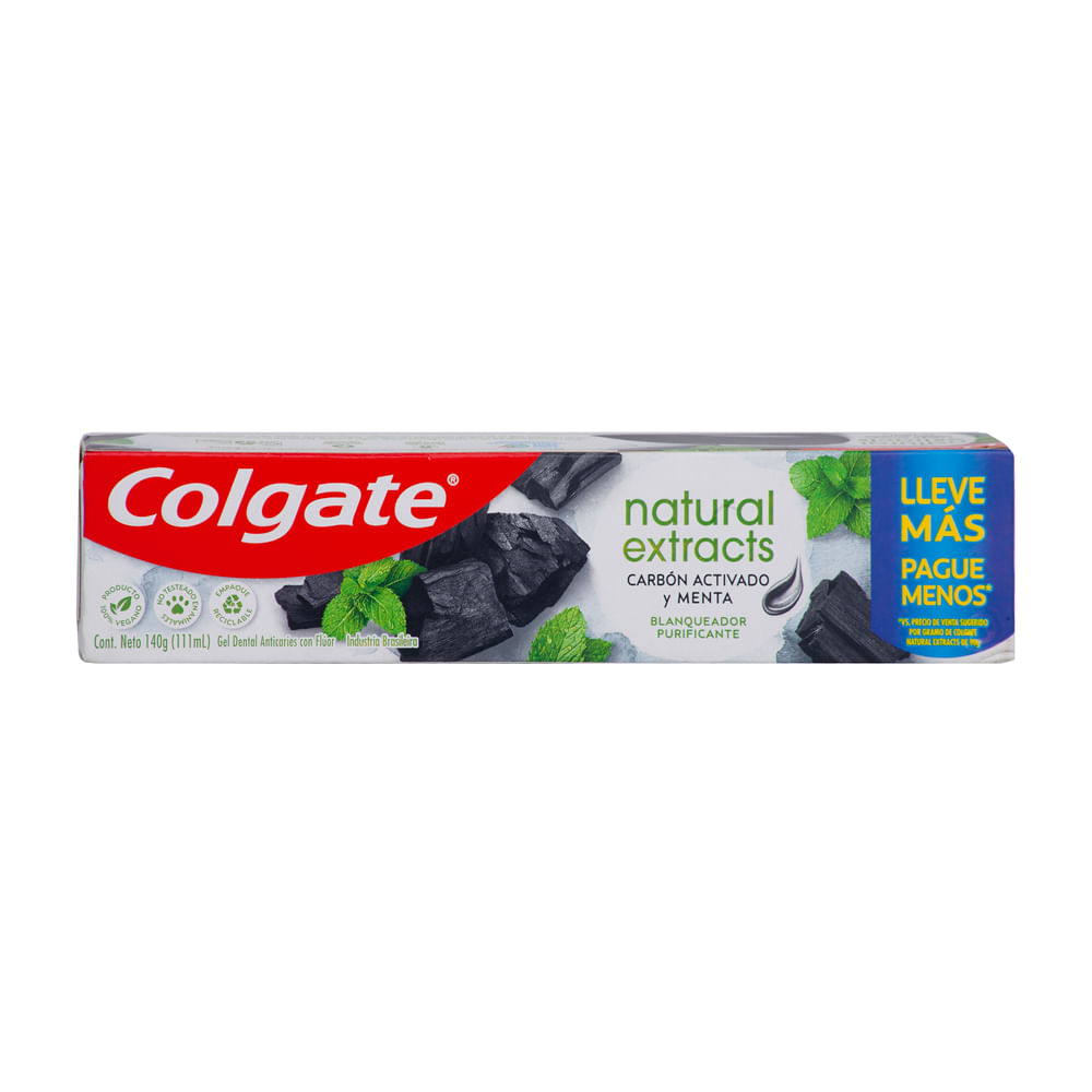 Crema Dental Natural Extracts Carbón Activado Menta Colgate