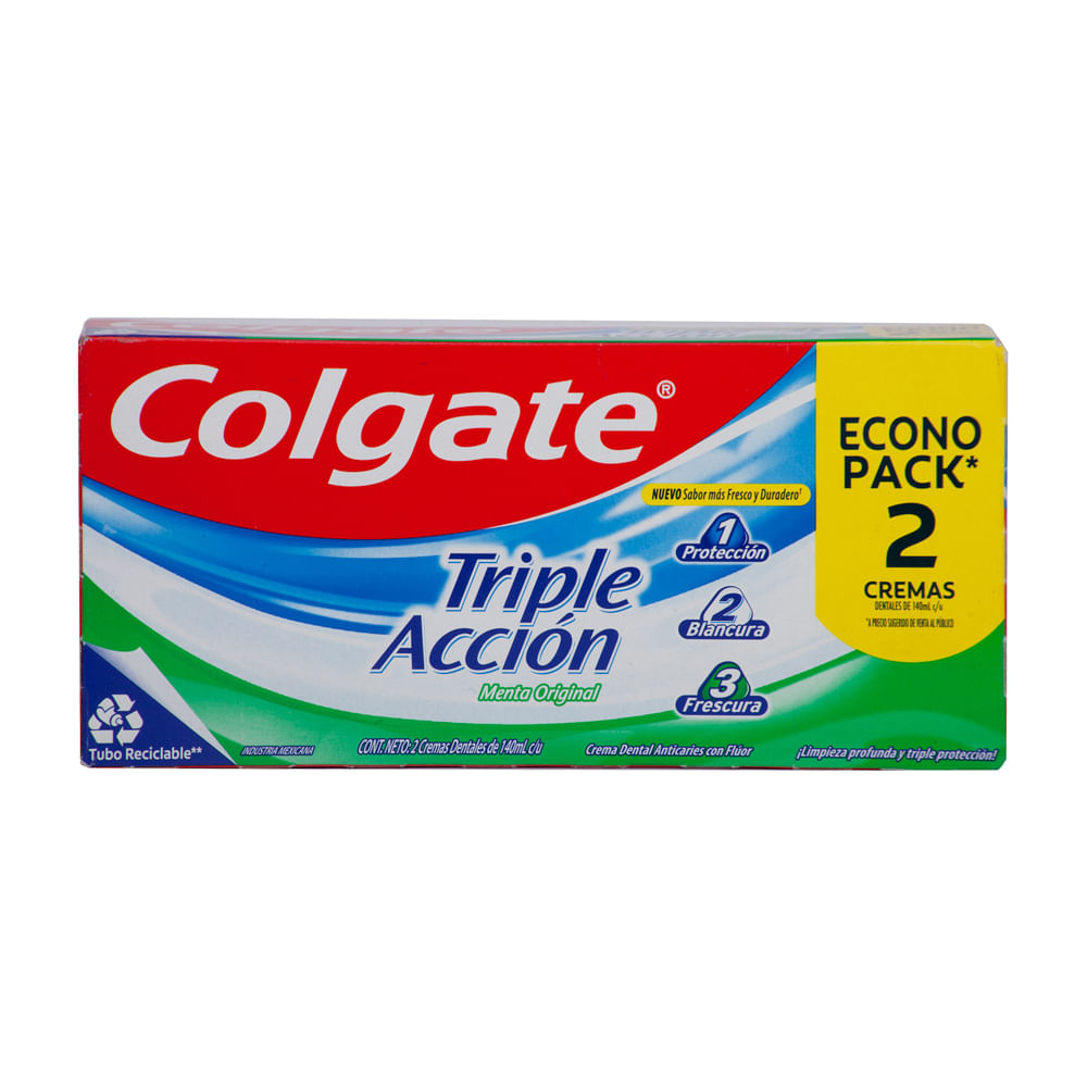 Crema Dental Triple Acción Colgate 2 Pack