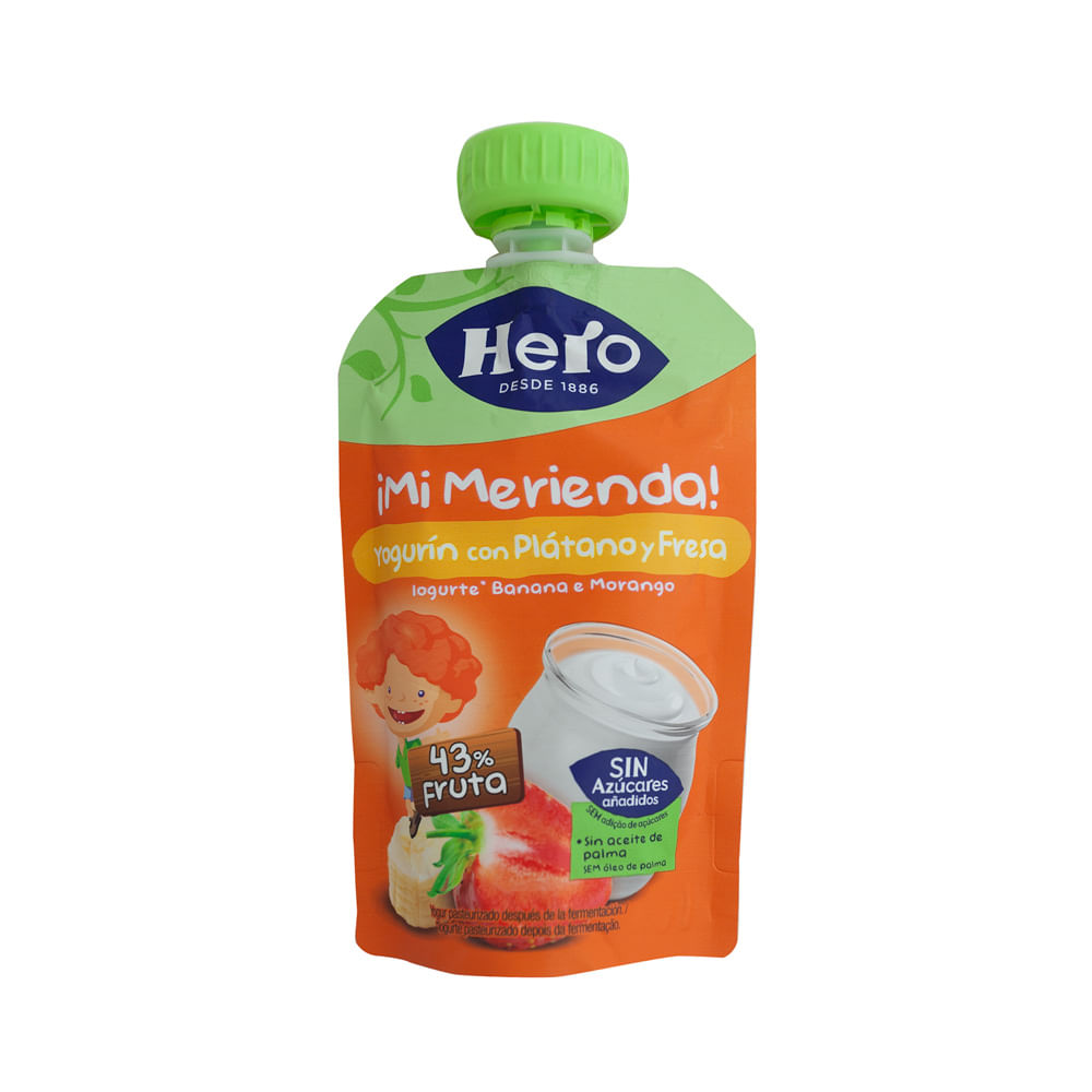 Compota Plátano Fresa Hero Pouch