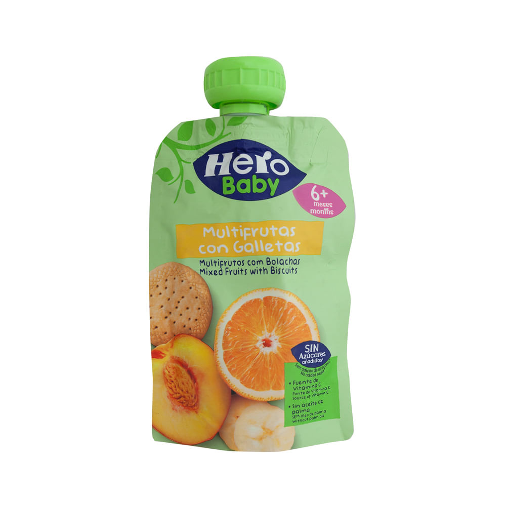 Compota Multifrutas Con Galletas Hero Baby Pouch