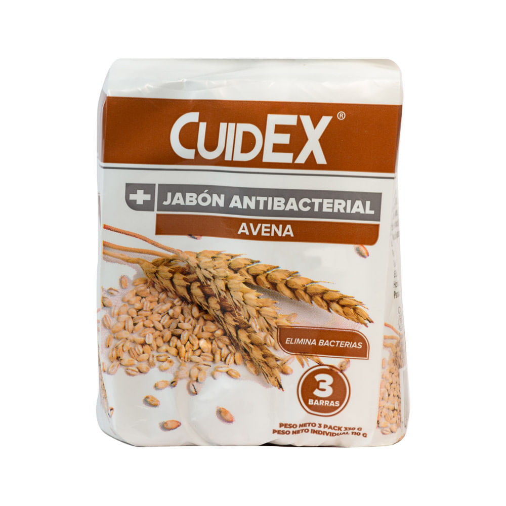 Jabón Pastilla Avena Cuidex 3 Pack