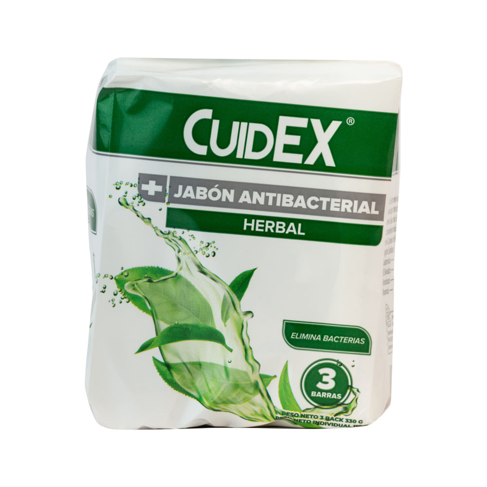 Jabón Pastilla Herbal Cuidex 3 Pack