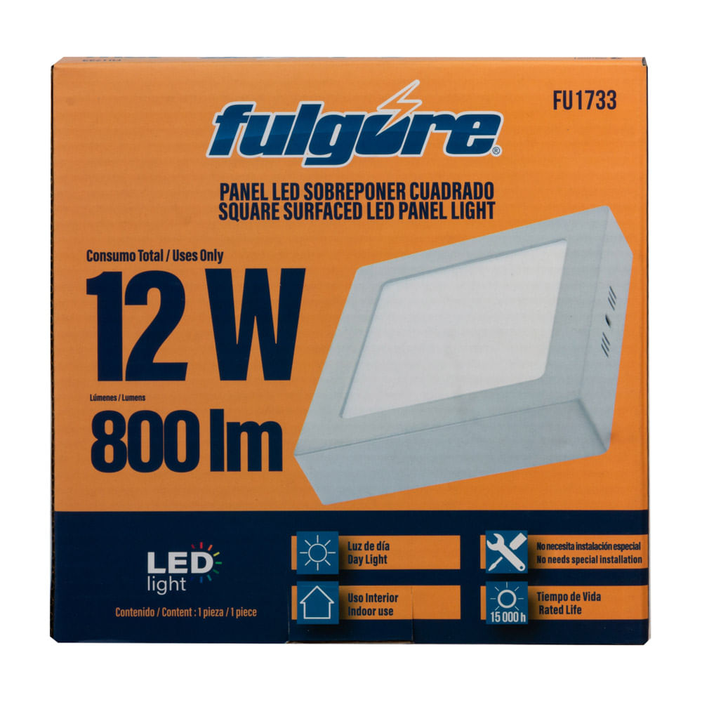 Panel Led 12W Cuadrado Fulgore