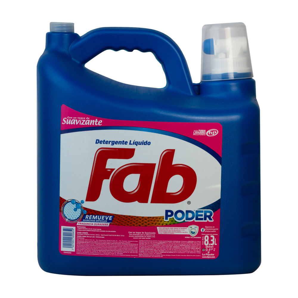 Detergente Líquido Con Toque De Suavizante Fab