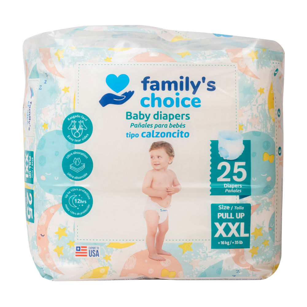Pañal Desechable Talla XXL/5 Pull Ups Entrenador Familys Choice