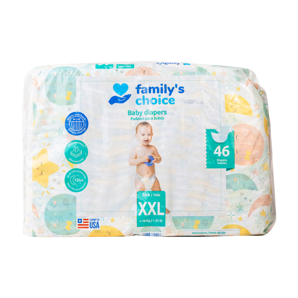 Pañal Desechable Talla XXL/5 Familys Choice