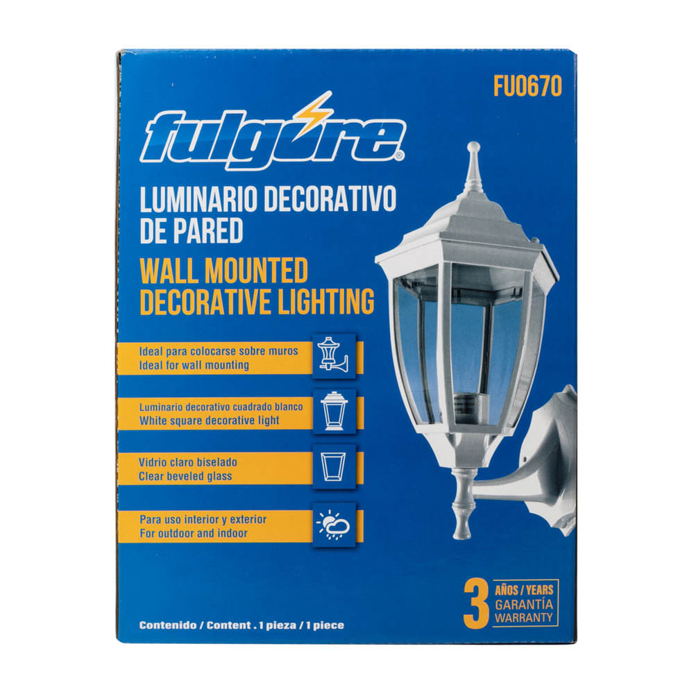 Farol De Pared Blanco Fulgore