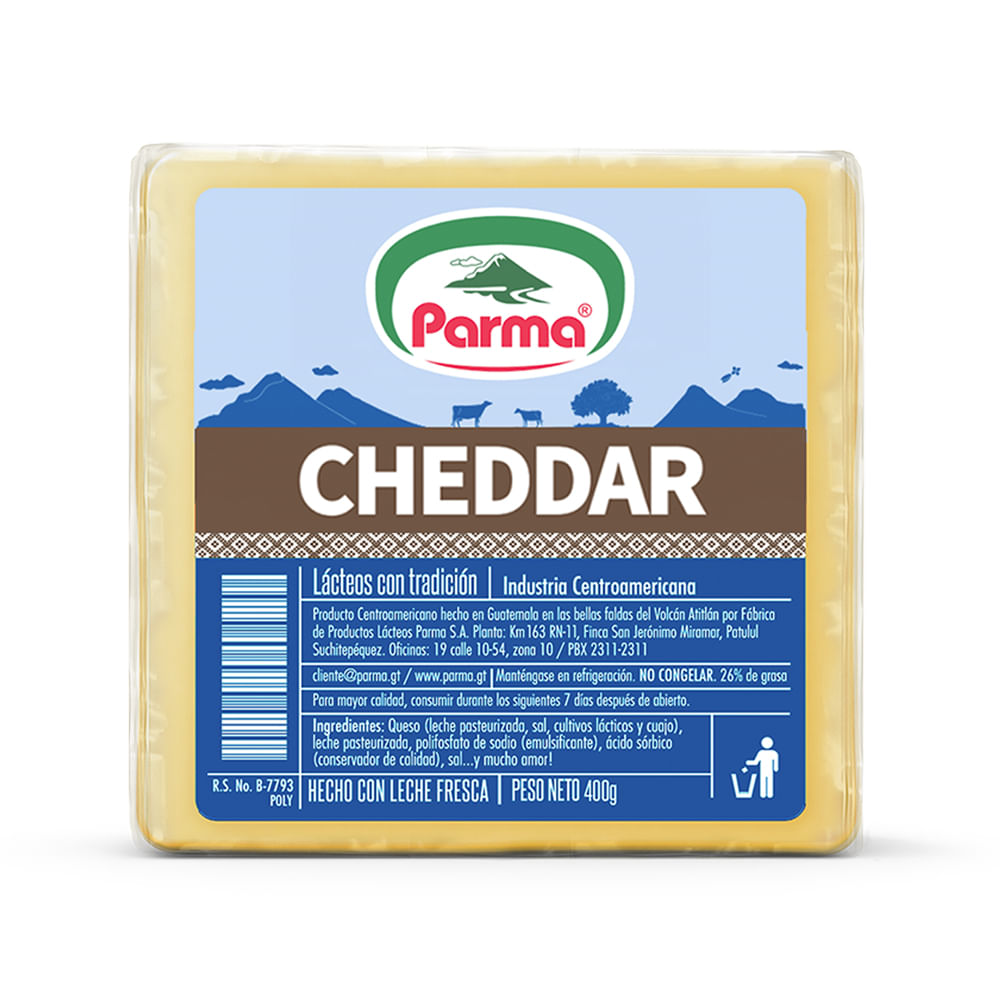 Queso Cheddar Rodajado Parma