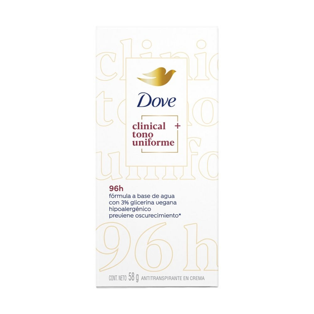 Desodorante Dove clinical tono uniforme - 58 g