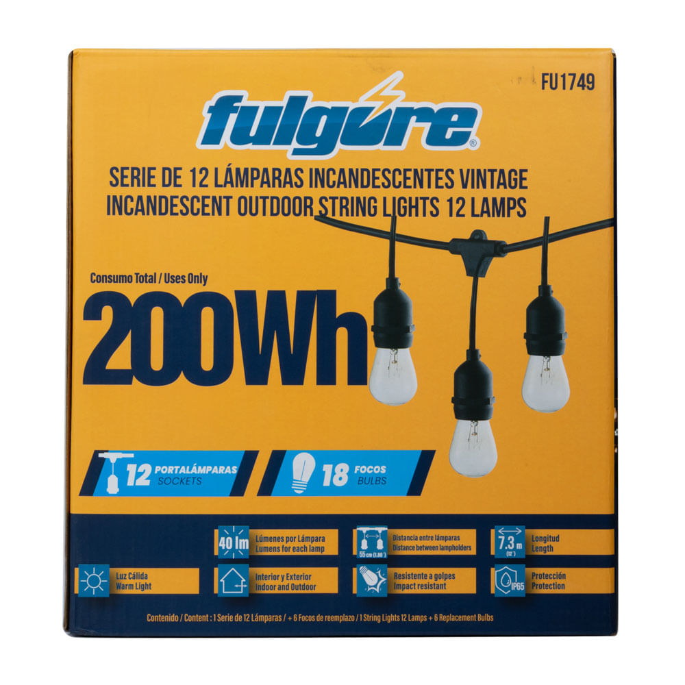 Serie De Lámparas Incandescentes Vintage 200W Fulgore