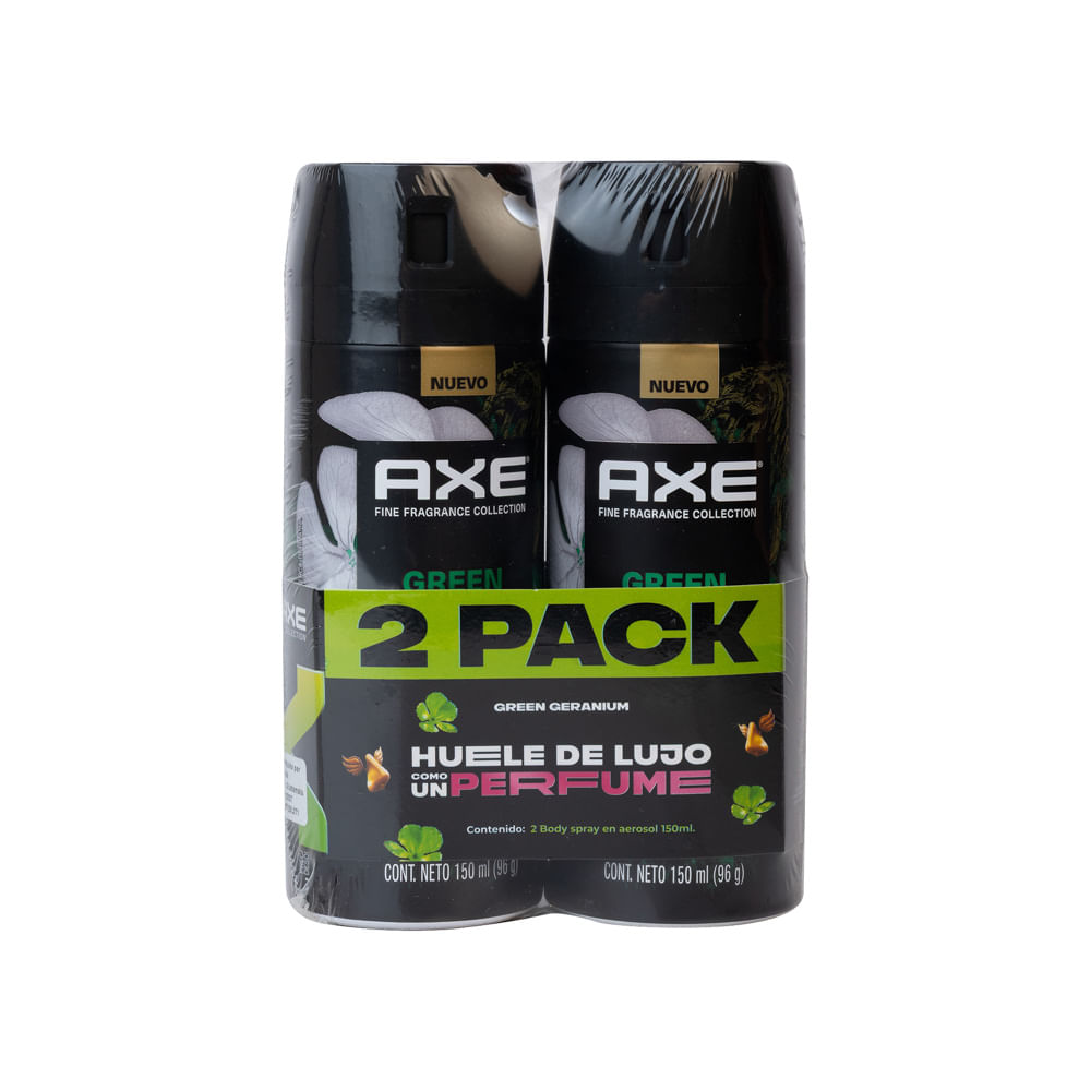 Desodorante Hombre Green Geranium Axe Body Spray 2 Pack