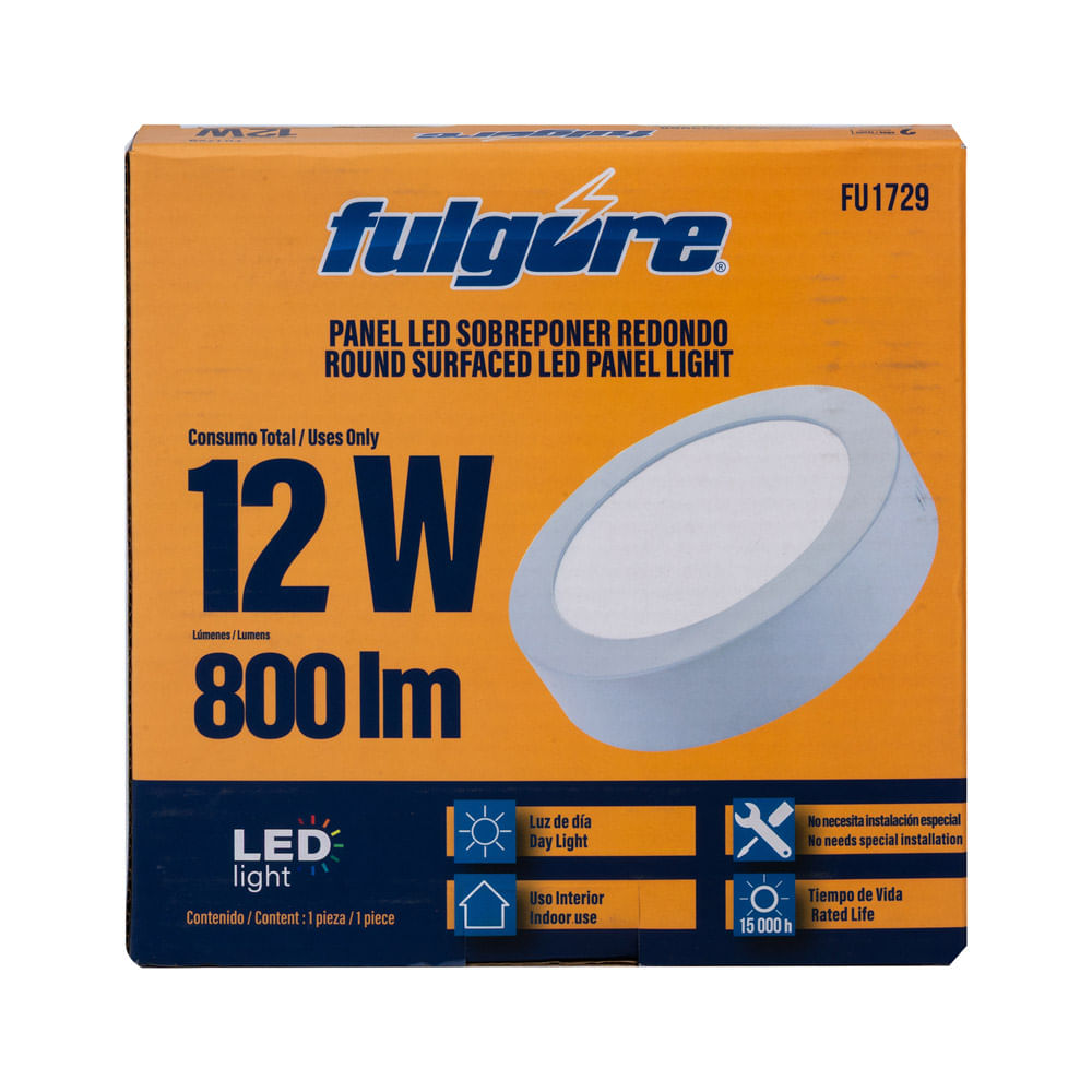 Panel Led 12W Redondo Fulgore