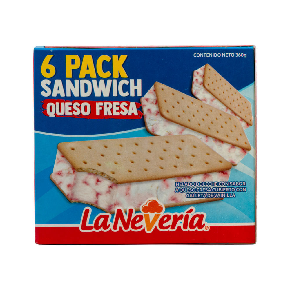 Helado Sandwich Queso Fresa La Nevería