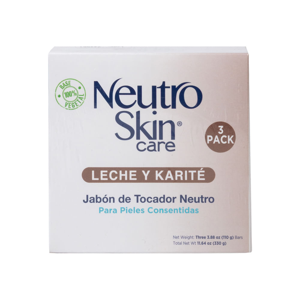 Jabón Pastilla Leche Y Karité Neutroskin 3 Pack