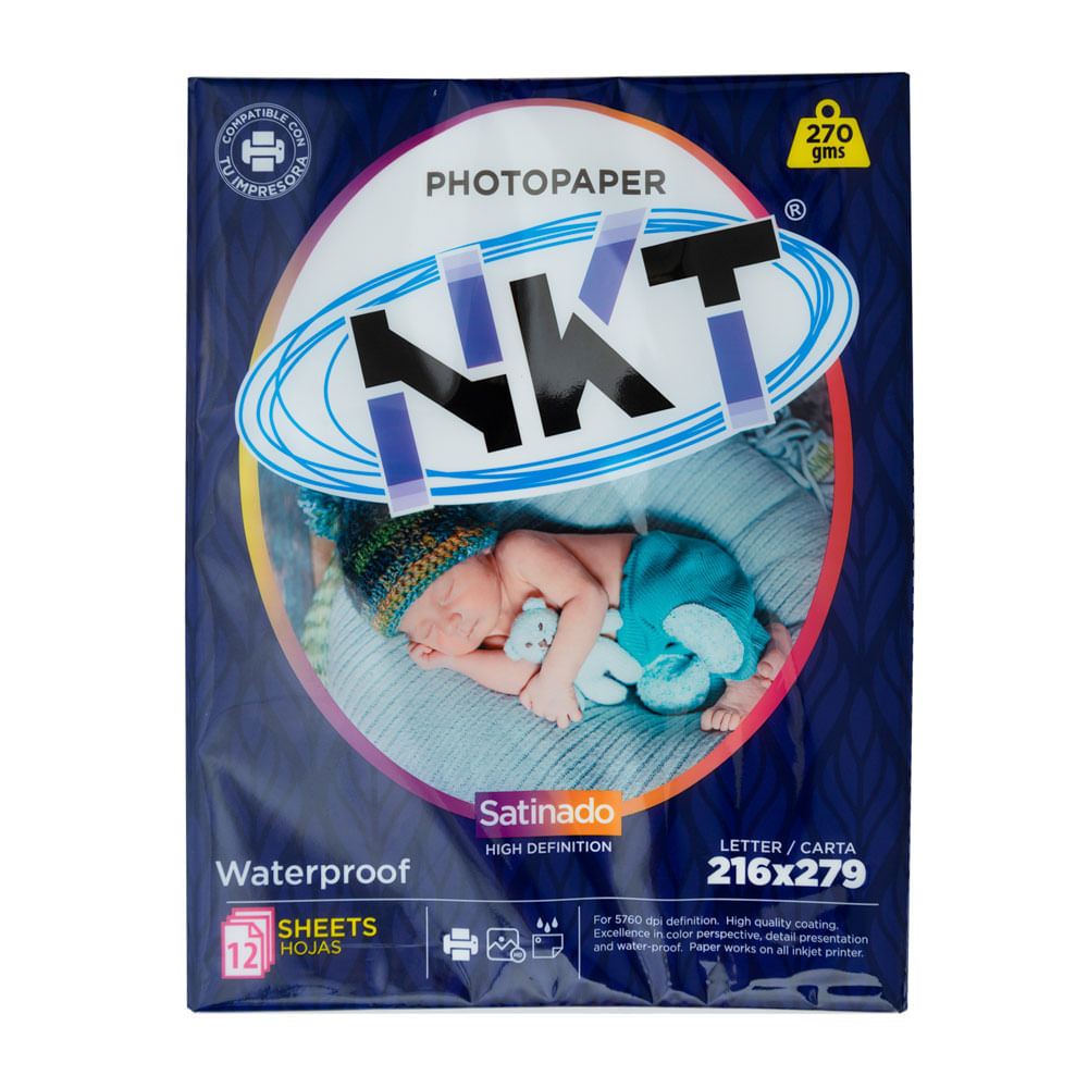 Papel Fotográfico Satinado Tamaño Carta Nkt