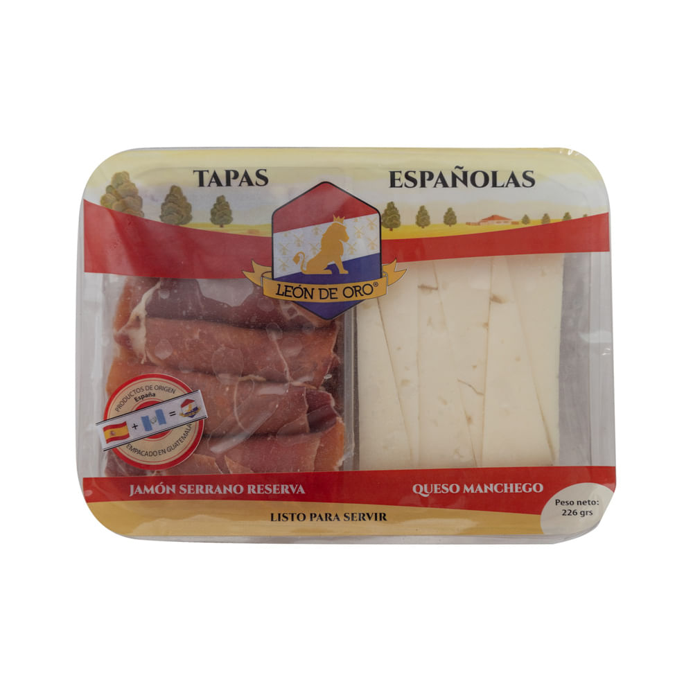 Tapa Española Jamón Serrano Queso Leon De Oro