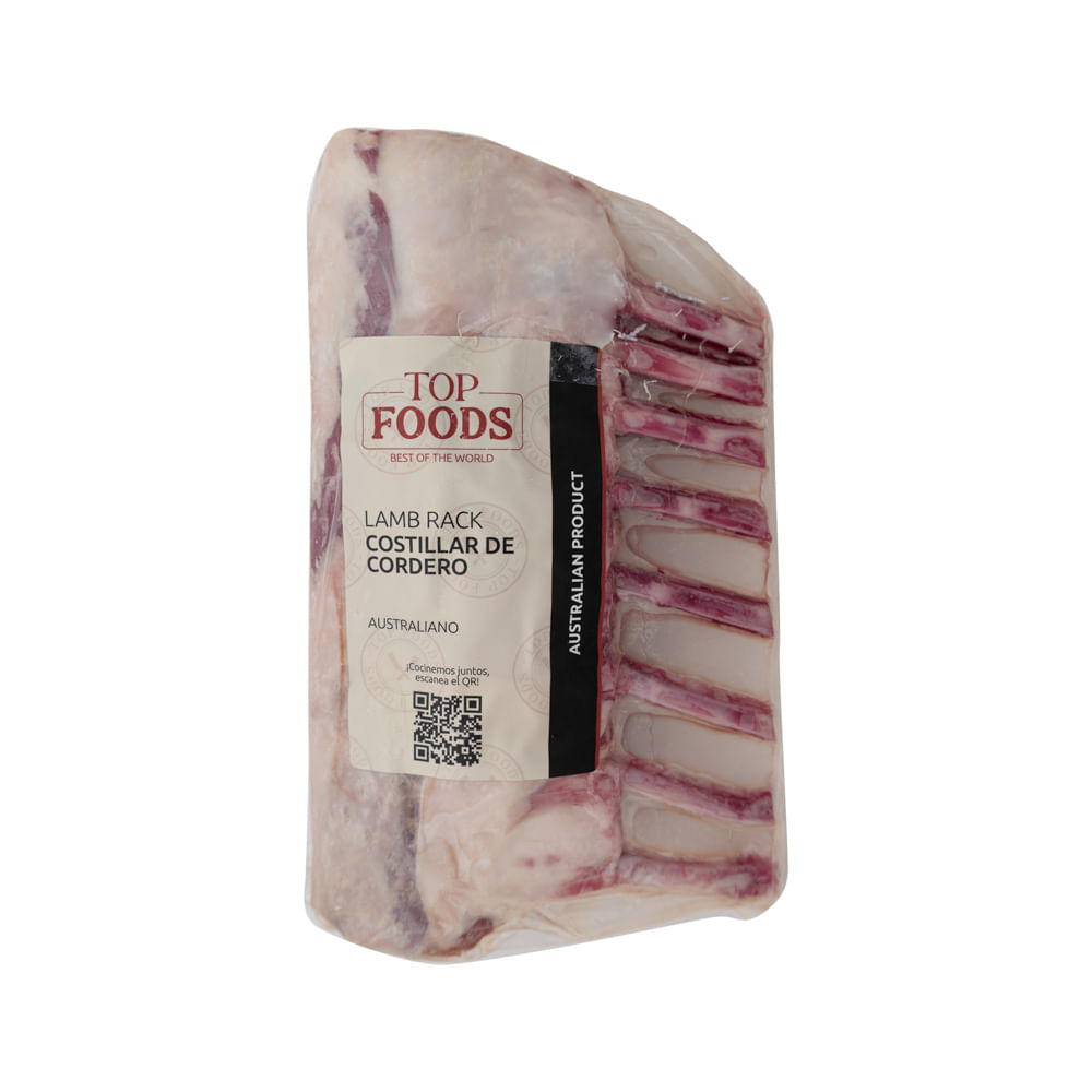 Lamb Rack Costilla De Cordero Top Foods 2.20Lb. Aprox.