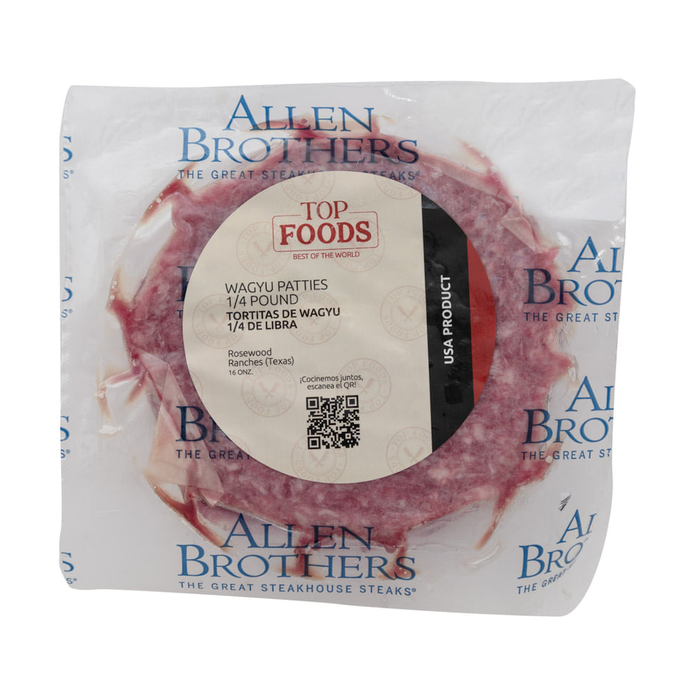 Tortitas De Wagyu Top Foods 1.10Lb. Aprox.