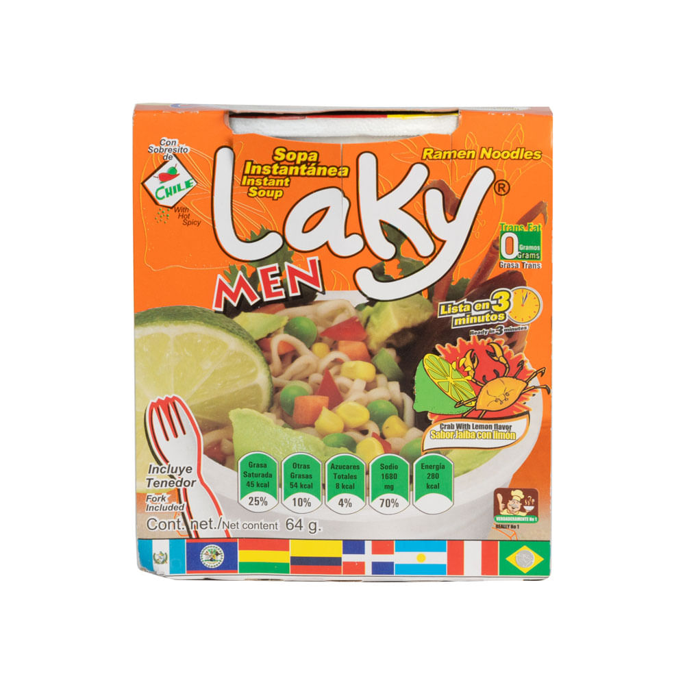 Sopa Instantánea Jaiba Con Limón Laky Men