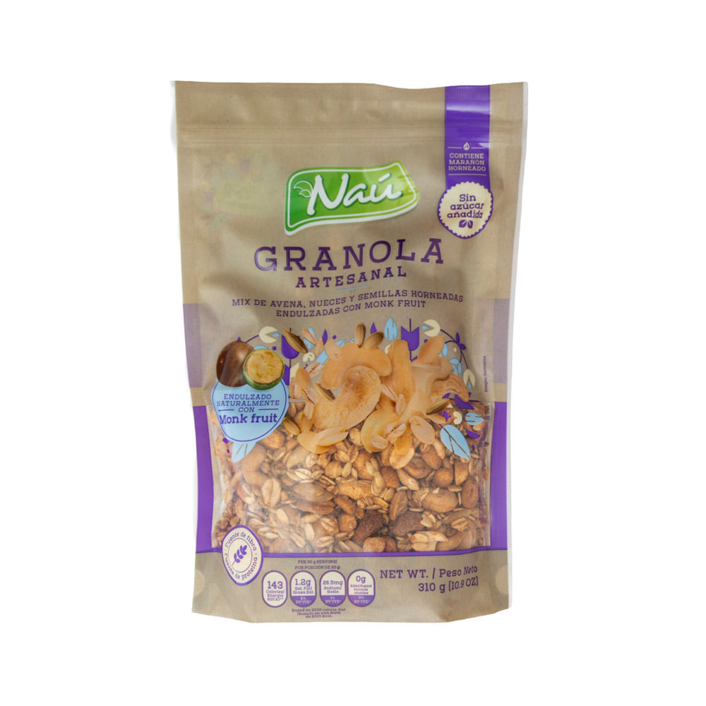 Granola Artesanal Endulzada Con Monk Fruit Nau