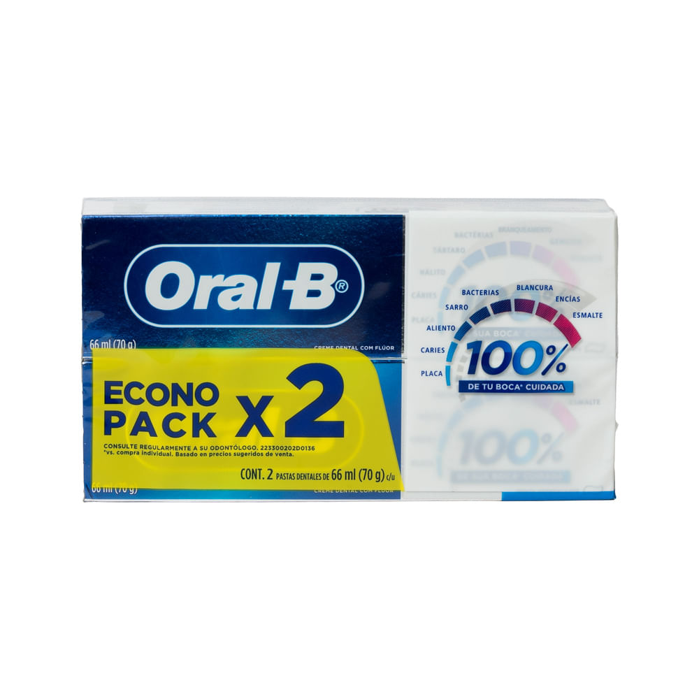 Crema Dental 100% Oral B 2 Pack