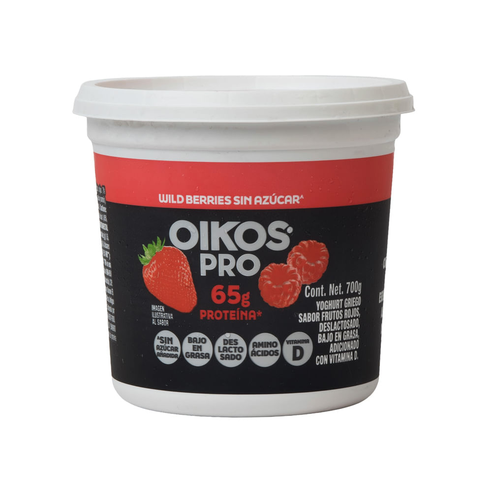 Yogurt Griego Sin Azúcar Frutos Rojos Oikos Pro
